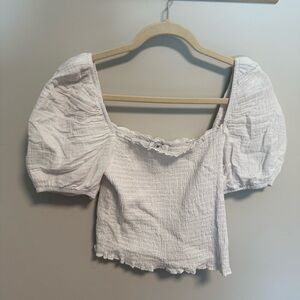 Socialite White Puff Sleeve Women's Top